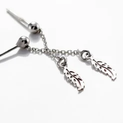 Boucles D'oreilles Pendantes Argent Blanc Maic