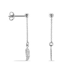 Boucles D'oreilles Pendantes Argent Blanc Maic