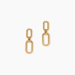 Boucles D'Oreilles Pendantes Feliciana Plaqué Or Jaune