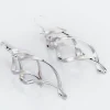 Boucles D'oreilles Pendantes Lisi Argent Blanc
