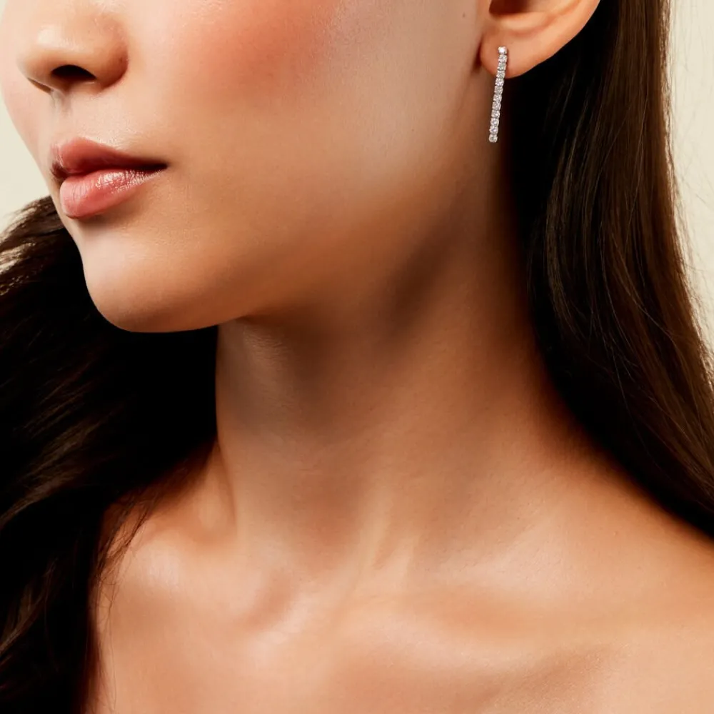 Marc Orian Pendantes|Bijoux Zirconium > Boucles D'Oreilles Pendantes Lexane Argent Blanc Oxyde De Zirconium