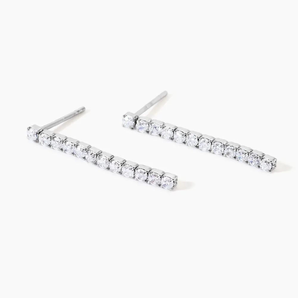 Marc Orian Pendantes|Bijoux Zirconium > Boucles D'Oreilles Pendantes Lexane Argent Blanc Oxyde De Zirconium