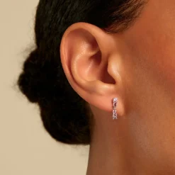 Marc Orian Pendantes|Boucles D'Oreilles Argent > Boucles D'oreilles Pendantes Angelika Argent Blanc Pierre De Synthese