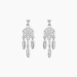 Marc Orian Pendantes|Boucles D'Oreilles Argent > Boucles D'oreilles Pendantes Oniria Argent Blanc