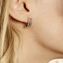 Boucles D'oreilles Pendantes Argent Blanc Oxyde De Zirconium