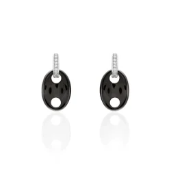 Boucles D'oreilles Pendantes Hattie Argent Céramique Et Oxyde