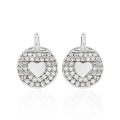 Boucles D'oreilles Pendantes Ivany Argent Blanc Oxyde De Zirconium