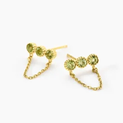 Boucles D'Oreilles Pendantes Poem Argent Jaune Péridot