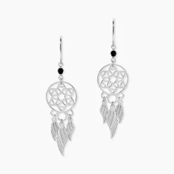 Marc Orian Pendantes|Boucles D'Oreilles Argent > Boucles D'oreilles Pendantes Dream Catcher Argent Pierre De Synthese