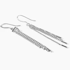 Marc Orian Pendantes|Boucles D'Oreilles Argent > Boucles D'oreilles Pendantes Freja Argent Blanc