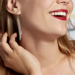 Marc Orian Pendantes|Boucles D'Oreilles Argent > Boucles D'oreilles Pendantes Freja Argent Blanc