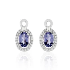 Boucles D'oreilles Pendantes Dally Or Blanc Oxyde De Zirconium Iolite
