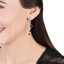 Marc Orian Pendantes|Boucles D'Oreilles Argent > Boucles D'oreilles Pendantes Tamar Argent Blanc Pierre De Synthese