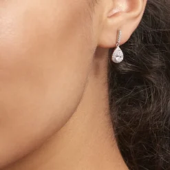 Marc Orian Pendantes|Bijoux Zirconium > Boucles D'oreilles Pendantes Briony Argent Blanc Oxyde De Zirconium