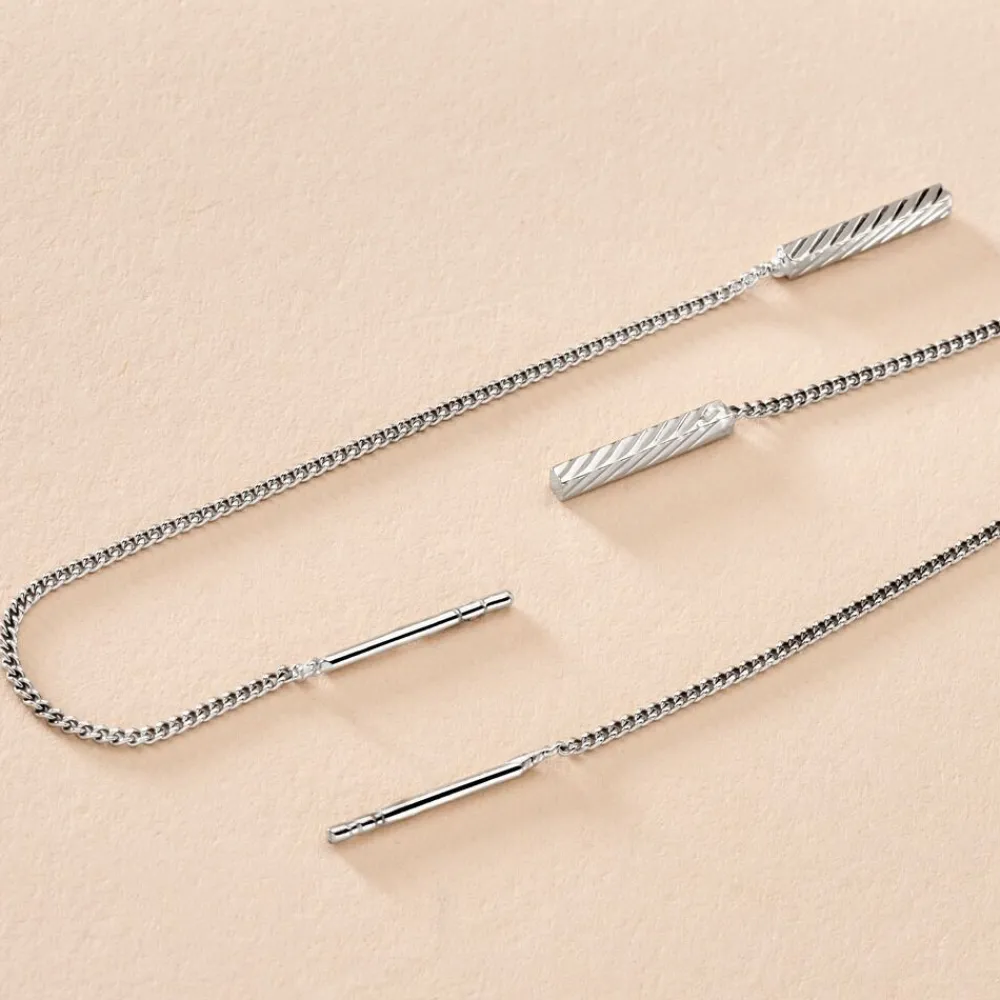 Marc Orian Pendantes|Boucles D'Oreilles Argent > Boucles D'oreilles Pendantes Mila Argent Blanc