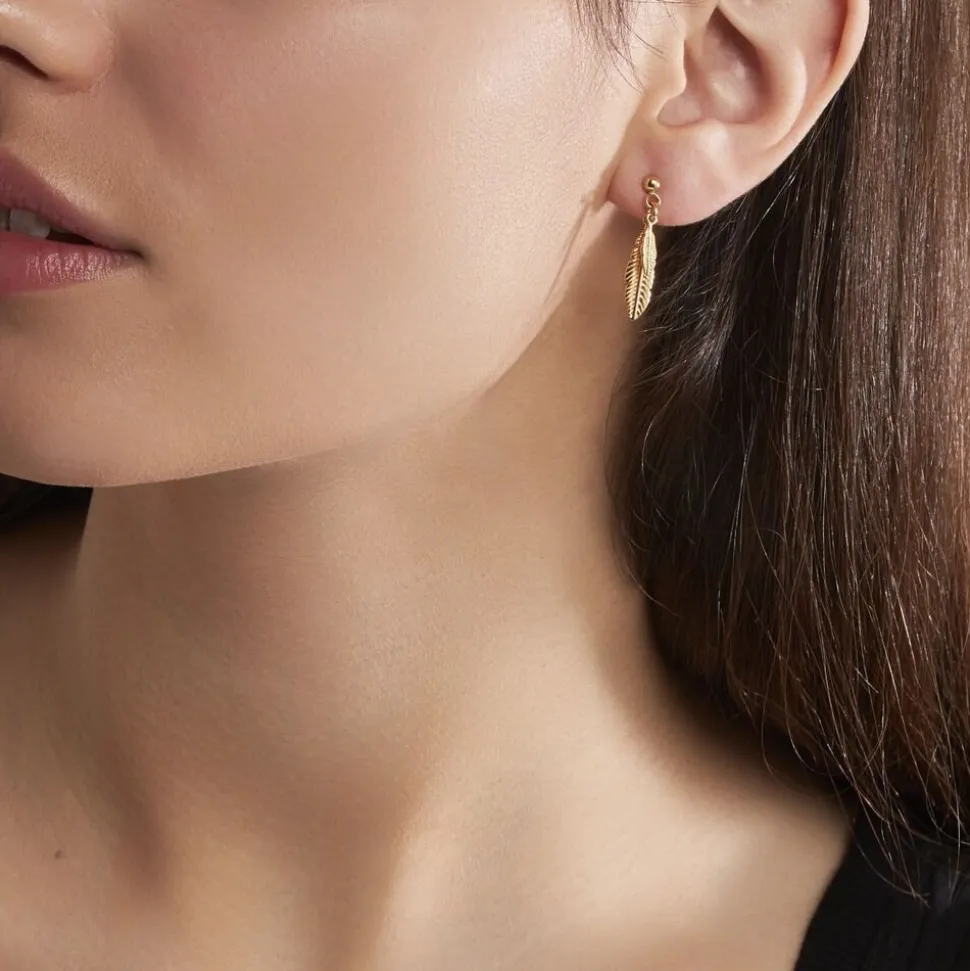 Boucles D'oreilles Pendantes Plaqué Or Kai
