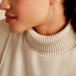 Marc Orian Pendantes|Boucles D'Oreilles Fleur > Boucles D'oreilles Pendantes Margotte Argent Rose