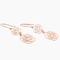 Marc Orian Pendantes|Boucles D'Oreilles Fleur > Boucles D'oreilles Pendantes Margotte Argent Rose