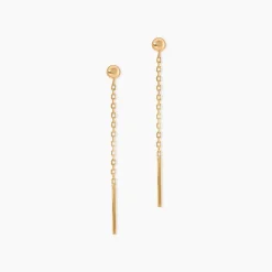 Boucles D'Oreilles Pendantes Falone Plaqué Or Jaune
