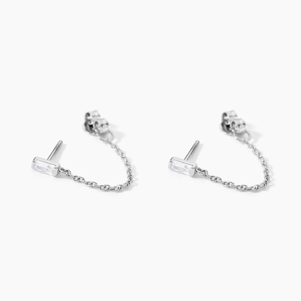 Marc Orian Pendantes|Bijoux Zirconium > Boucles D'Oreilles Pendantes Manuelita Argent Blanc Oxyde De Zirconium