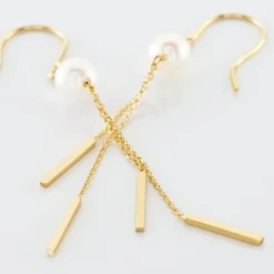 Marc Orian Pendantes|Bijoux Or > Boucles D'oreilles Pendantes Salman Or Jaune Perle De Culture