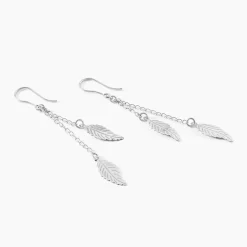 Marc Orian Pendantes|Boucles D'Oreilles Argent > Boucles D'oreilles Pendantes Fabia Argent Blanc