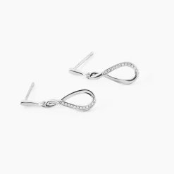 Marc Orian Pendantes|Boucles D'Oreilles > Boucles D'oreilles Pendantes Vanessa Or Blanc Diamant