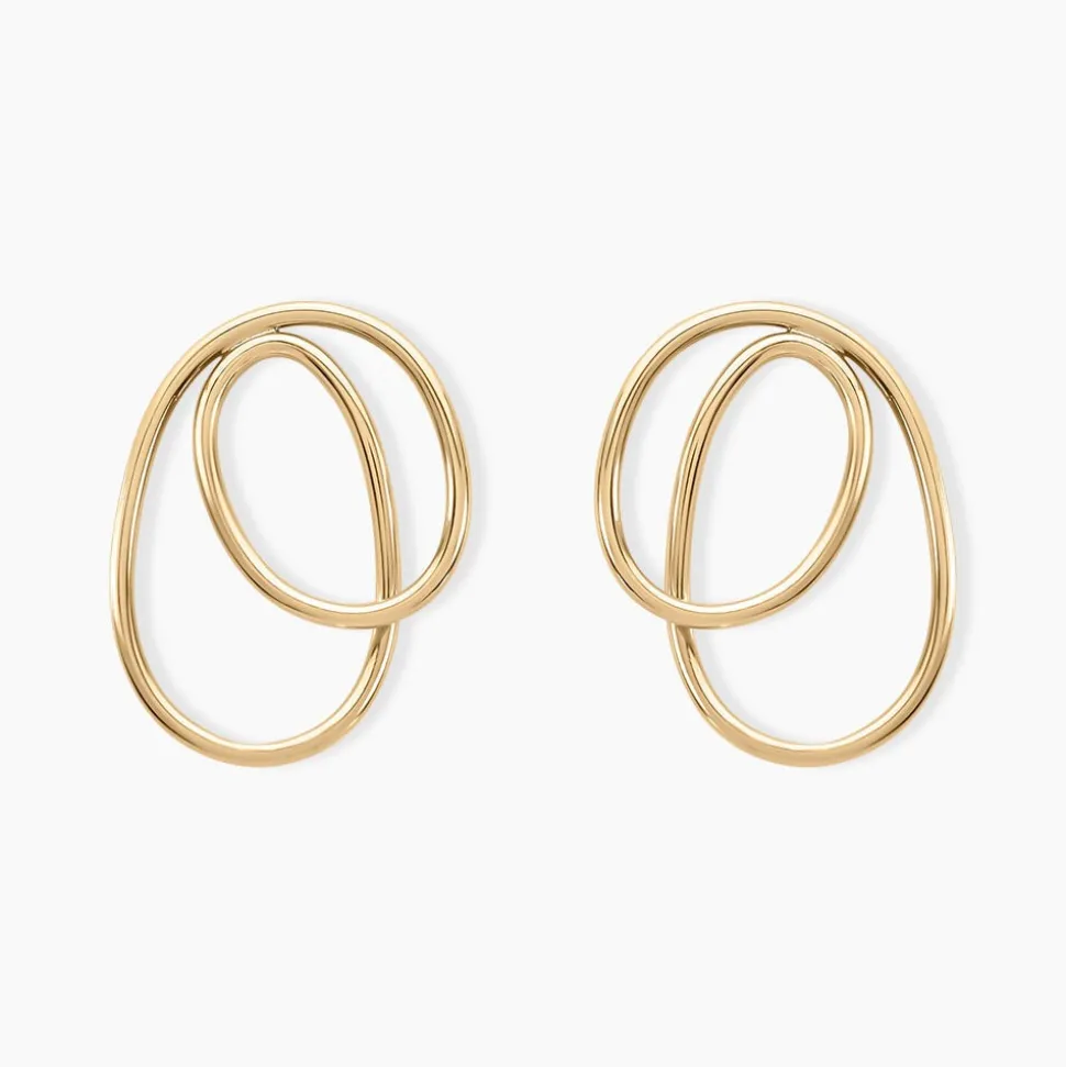 Boucles D'oreilles Pendantes Iza Plaque Or Jaune
