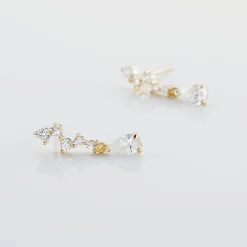Marc Orian Pendantes|Bijoux Zirconium > Boucles D'oreilles Pendantes Cegolene Or Jaune Oxyde De Zirconium