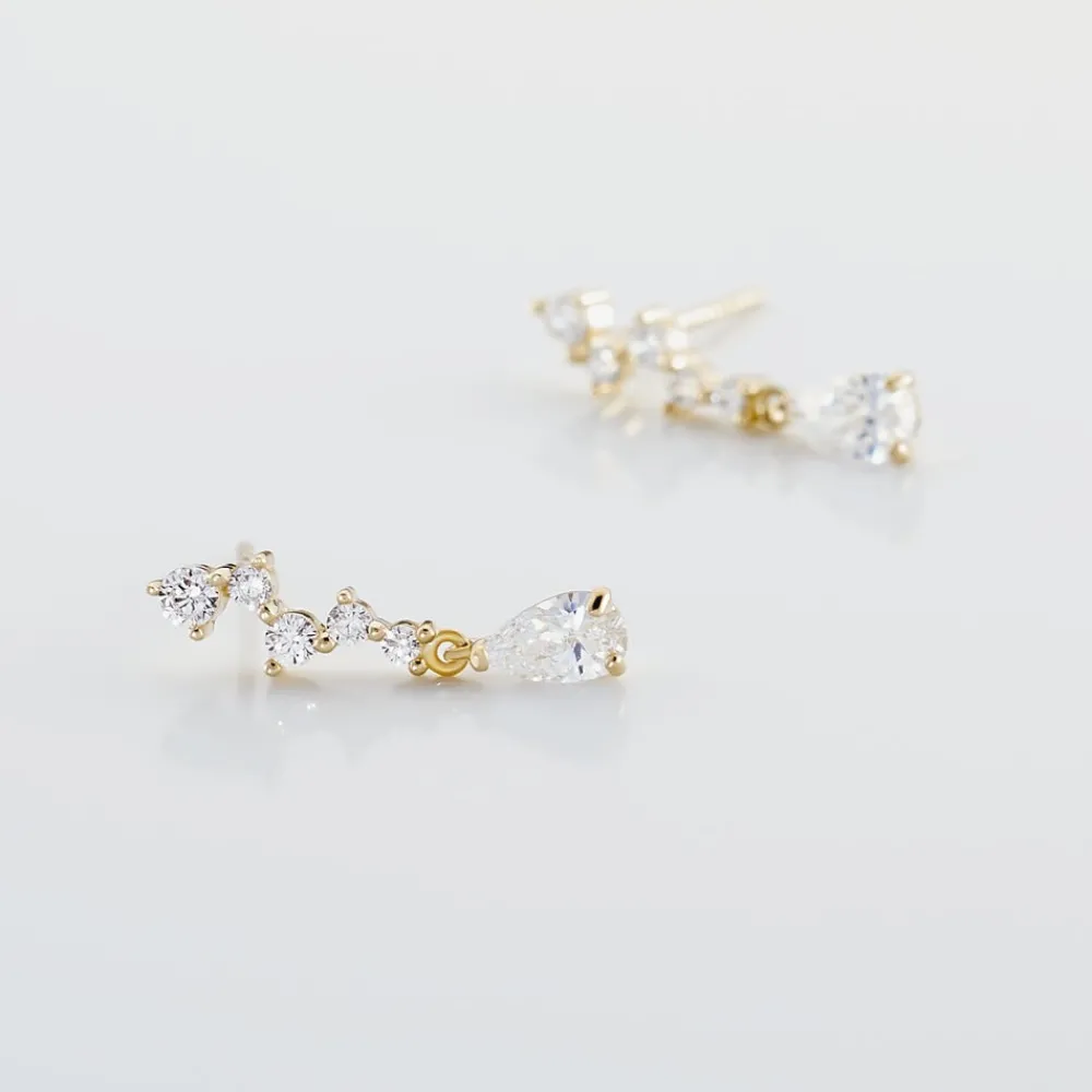 Marc Orian Pendantes|Bijoux Zirconium > Boucles D'oreilles Pendantes Cegolene Or Jaune Oxyde De Zirconium
