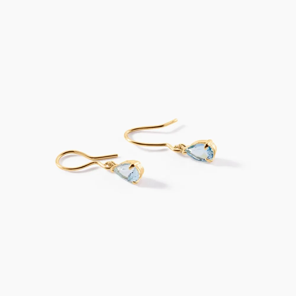Marc Orian Pendantes|Cadeaux Mariage > Boucles D'oreilles Pendantes Kalyne Or Jaune Topaze or jaune topaze bleue