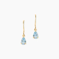 Marc Orian Pendantes|Cadeaux Mariage > Boucles D'oreilles Pendantes Kalyne Or Jaune Topaze or jaune topaze bleue