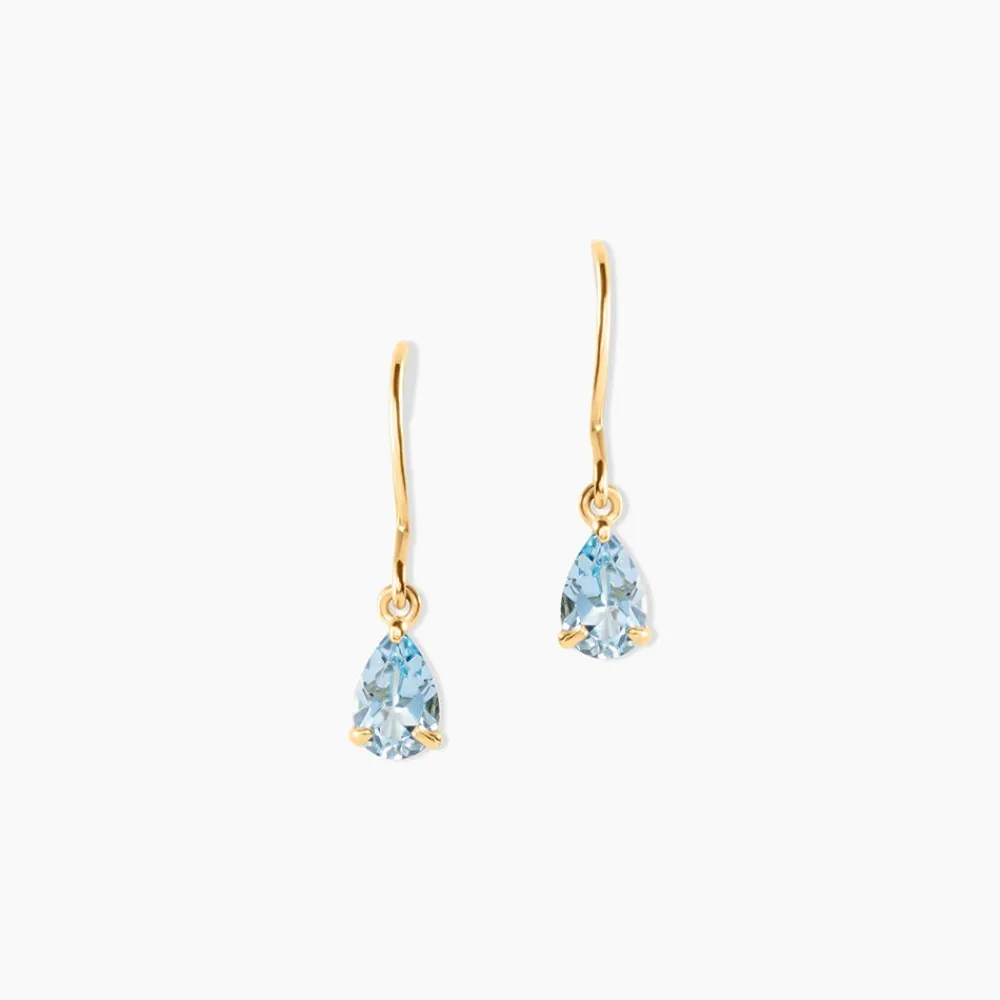 Marc Orian Pendantes|Cadeaux Mariage > Boucles D'oreilles Pendantes Kalyne Or Jaune Topaze or jaune topaze bleue