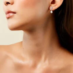 Marc Orian Pendantes|Bijoux Perles > Boucles D'Oreilles Pendantes Elea Argent Blanc Perle De Culture Oxyde De Zirconium