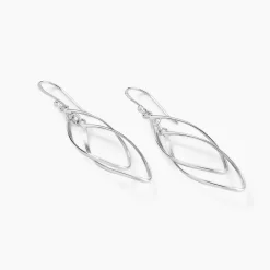 Marc Orian Pendantes|Boucles D'Oreilles Argent > Boucles D'oreilles Pendantes Twisty Argent Blanc