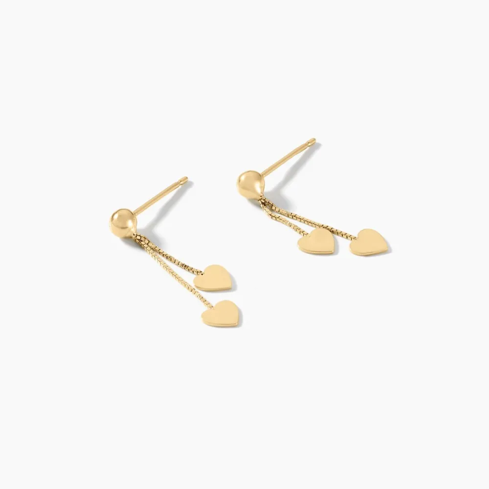 Marc Orian Pendantes|Boucles D'Oreilles Cœur > Boucles D'oreilles Pendantes Ervins Pendantes Coeurs Or Jaune