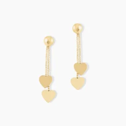 Marc Orian Pendantes|Boucles D'Oreilles Cœur > Boucles D'oreilles Pendantes Ervins Pendantes Coeurs Or Jaune