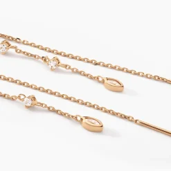 Boucles D'oreilles Pendantes Akonia Plaqué Or Jaune Oxyde De Zirconium