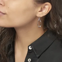 Marc Orian Pendantes|Boucles D'Oreilles Argent > Boucles D'oreilles Pendantes Twisty Argent Blanc