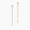Boucles D'oreilles Pendantes éclat Perlé Plaqué Or Oxyde De Zirconium
