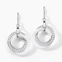 Marc Orian Pendantes|Bijoux Zirconium > Boucles D'oreilles Pendantes Grizzel De Zirconium argent blanc oxyde