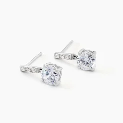 Marc Orian Pendantes|Bijoux Zirconium > Boucles D'oreilles Pendantes Paciane Or Blanc Oxyde De Zirconium