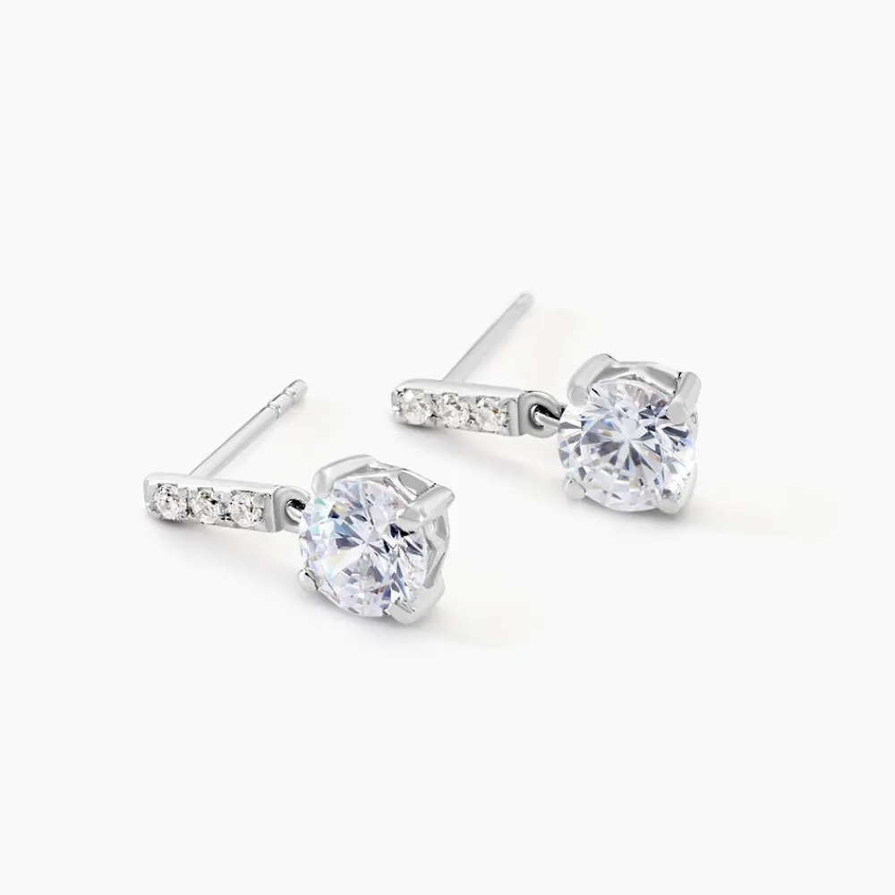 Marc Orian Pendantes|Bijoux Zirconium > Boucles D'oreilles Pendantes Paciane Or Blanc Oxyde De Zirconium