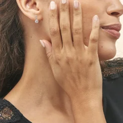 Marc Orian Pendantes|Bijoux Zirconium > Boucles D'oreilles Pendantes Paciane Or Blanc Oxyde De Zirconium
