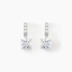 Marc Orian Pendantes|Bijoux Zirconium > Boucles D'oreilles Pendantes Paciane Or Blanc Oxyde De Zirconium