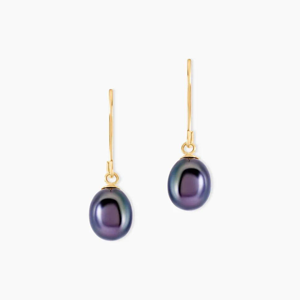 Boucles D'oreilles Pendantes Severiane Or Jaune Perle De Culture