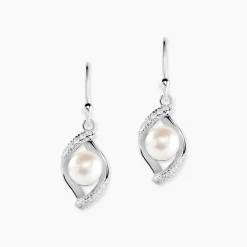 Marc Orian Pendantes|Bijoux Perles > Boucles D'oreilles Pendantes Laurene Argent Perle De Culture Et Oxyde