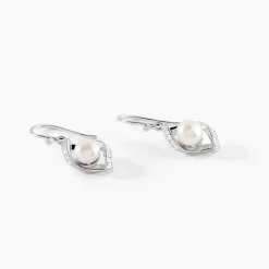 Marc Orian Pendantes|Bijoux Perles > Boucles D'oreilles Pendantes Laurene Argent Perle De Culture Et Oxyde