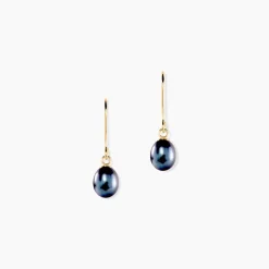 Boucles D'oreilles Pendantes Severiane Or Jaune Perle De Culture