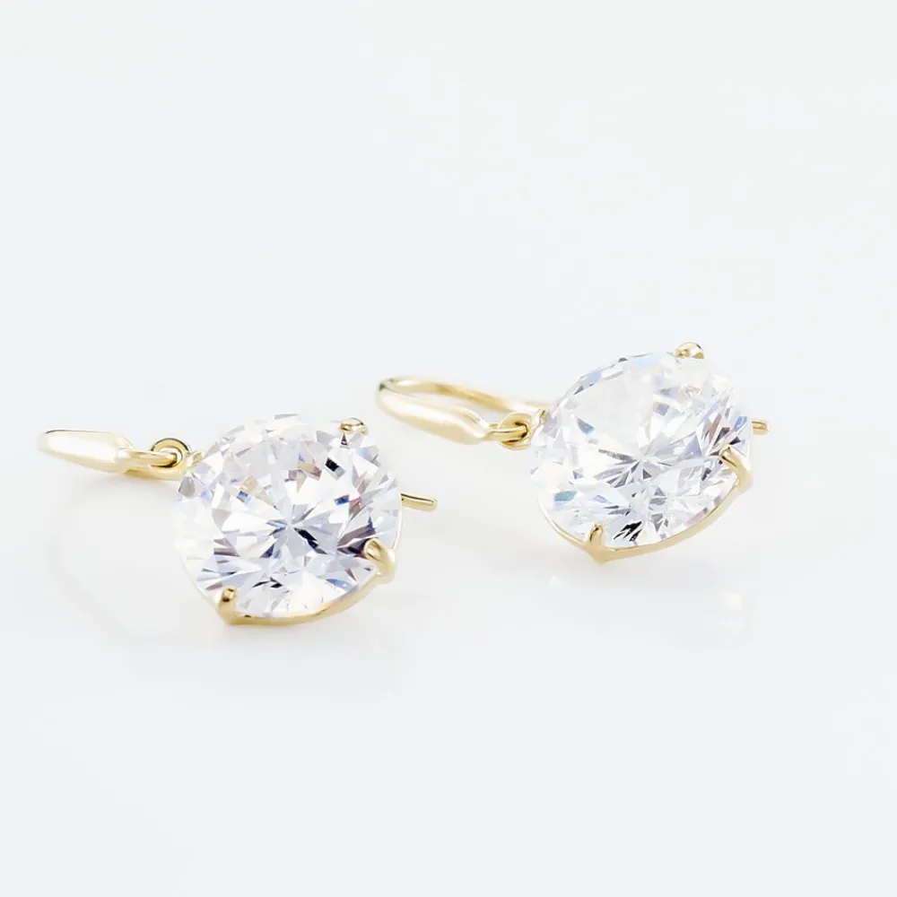 Marc Orian Pendantes|Bijoux Zirconium > Boucles D'oreilles Pendantes Oxyde Rond Or Jaune Oxyde De Zirconium
